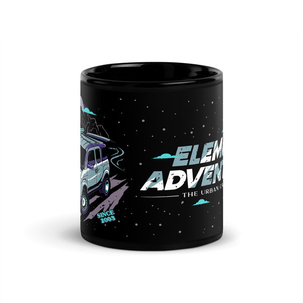 Neon Element Adventure Black Glossy Mug