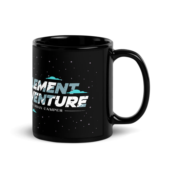 Neon Element Adventure Black Glossy Mug