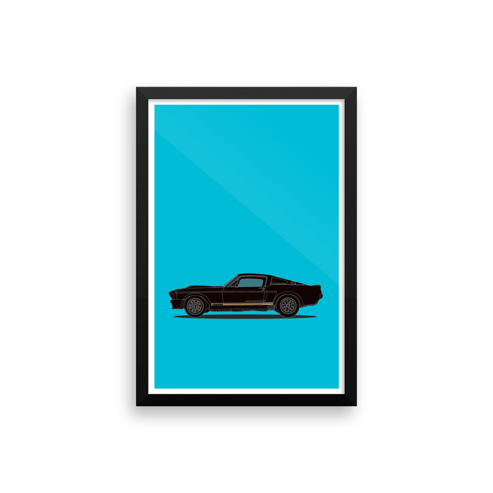 Classic Shelby GT 500 Illustration - Framed Print